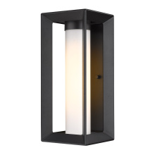 Golden 2073-OWM NB-OP - Golden Lighting Smyth 1-light Outdoor Wall in Natural Black and Opal Glass
